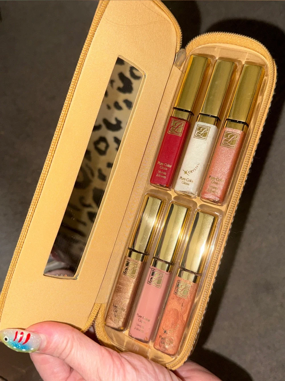Estée Lauder 6 Piece Pure Color Lip Gloss Set w/ Travel Case